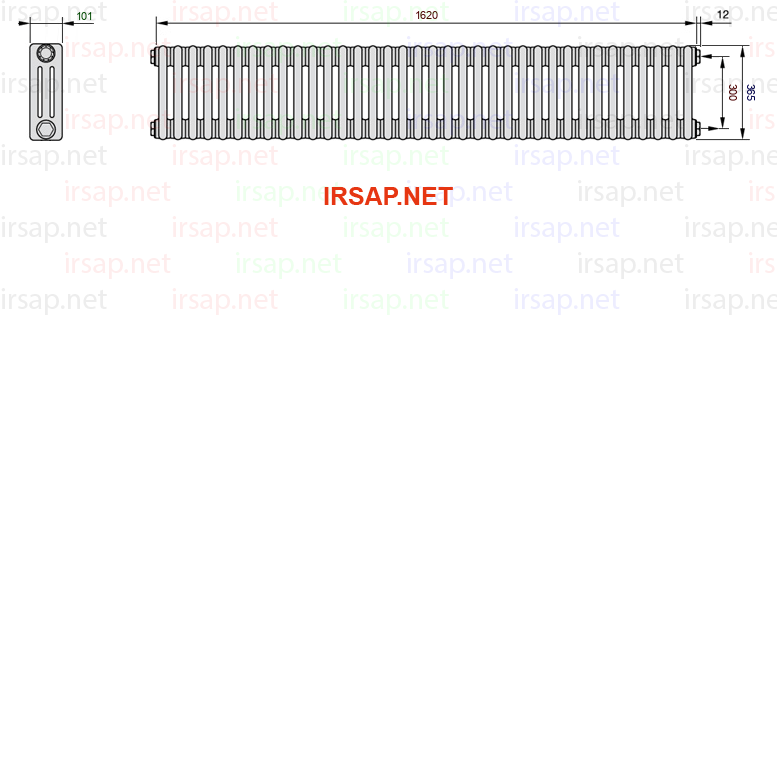 чертеж радиатора Irsap Tesi 30365-3630365-36-30-01
